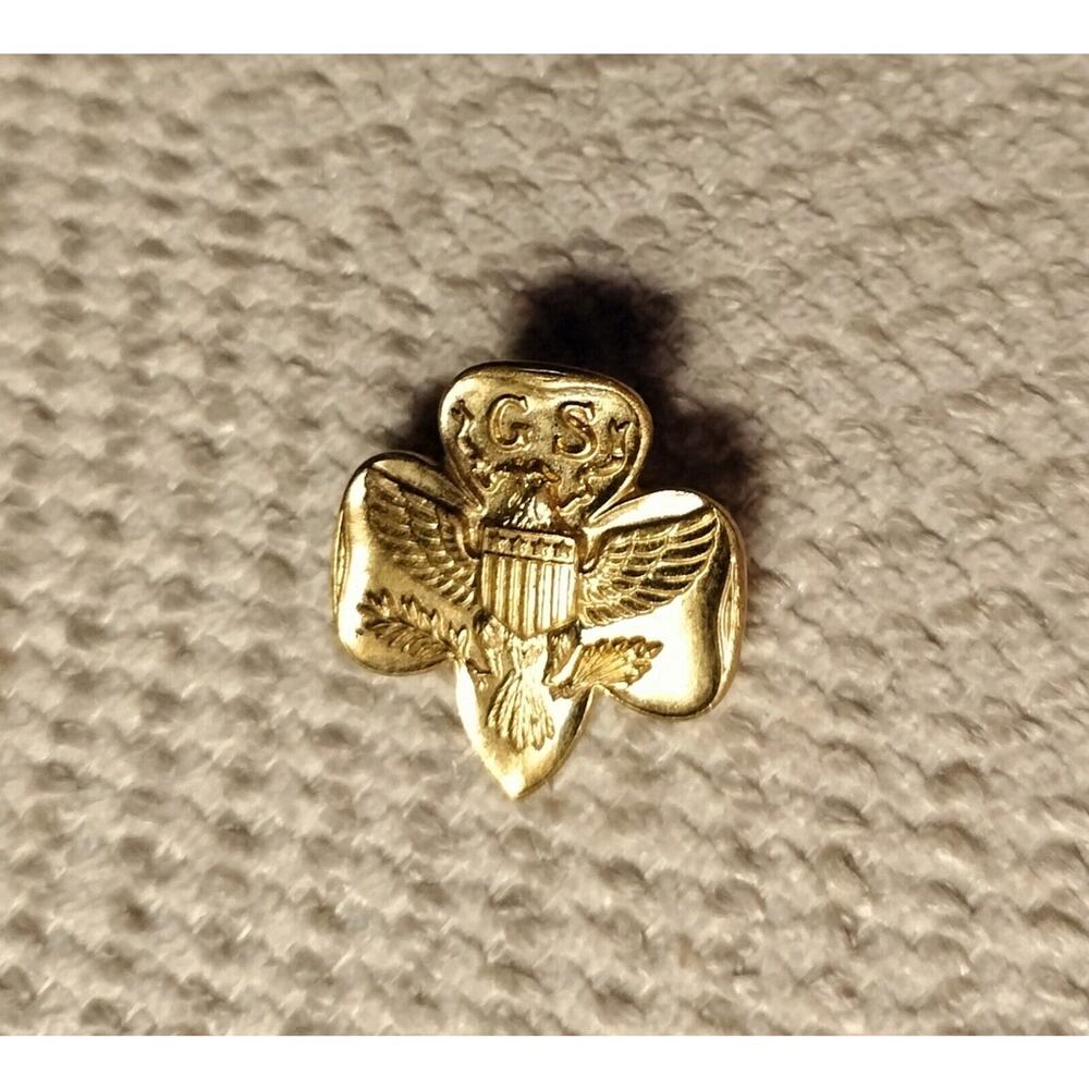 Vintage Girl Scout 1952 Korean War Type 6C Stamped Membership Pin Official Lapel - Picture 2 of 16